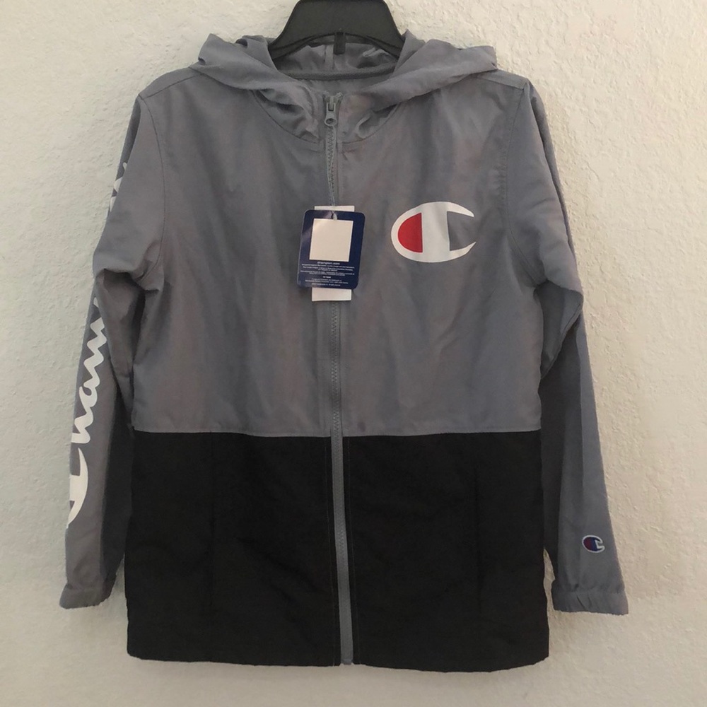 Champion Big Boys Colorblock Logo Windbreaker Jacket - Picture 2 of 10